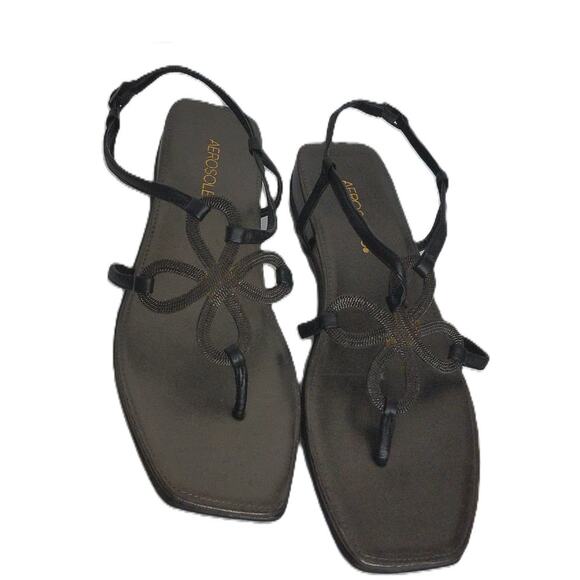 Aerosoles Soul Mate Metallic Wedge Sling Back Sandal Size 8.5 - Picture 1 of 7